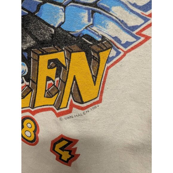 Vintage Van Halen 1984 Tour baseball shirt‎ 3/4 Sleeve S Small 80's Vtg *Flaws - Picture 3 of 12